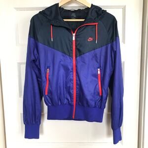 VTG 90s Nike The Windrunner Windbreaker Hooded‎ Running Jacket Womens Medium